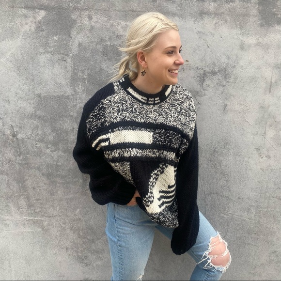 VINTAGE Oversized Grunge Sweater Chunky 90s - Picture 8 of 8